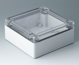 ABS enclosure, (L x W x H) 124 x 122 x 55 mm, light gray (RAL 7035), IK07, C7013034
