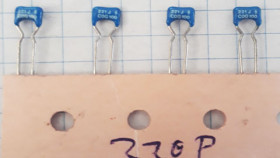 Blue capacitor 220p