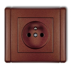 FLEXI Gniazdo pojedyncze z/u 2P+Z brązowy metalik 9FGP-1zp