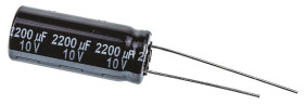 Kondensator 2200μF 10V dc Radialny, Otwór przelotowy Panasonic roztaw: 5mm 10 (Dia.) x 25mm