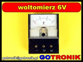 Woltomierz analogowy szkolny DC do 6 V