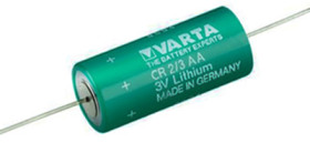 Lithium-battery, 3 V, 2/3R23, 2/3 AA, round cell, axial leaded, 86237 501 501