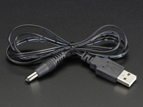 Adafruit USB to 2.1mm Male Barrel Jack Cable