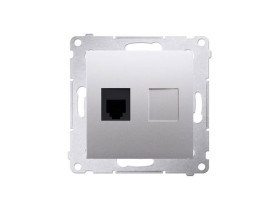 SIMON 54 Gniazdo telefoniczne 2xRJ12 srebrny mat DT1.01/43 KONTAKT SIMON
