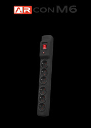 ARCON Listwa przeciwprzepięciowa 6-GNIAZD CZARNA M6