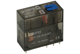 Przekaźnik; elektromagnetyczny miniaturowy; RMP85-2011-25-1012-WT; 12V; DC; 1 styk przełączny; 16A; 250V AC; do gniazda; do druk