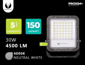 Naświetlacz LED PROXIM+ 30W 4000K 4500lm 230V IP65 Forever Light 150lm/W 5 LAT GWARANCJI