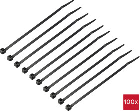 TRU COMPONENTS TC-12533324 Opaska kablowa 150 mm 3.6 mm czarny Odporność na zimno 100 szt.