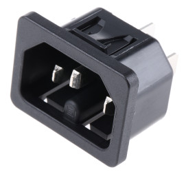 Złącze IEC IEC C16 Montaż na panelu Męski 15A Proste Schurter