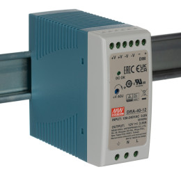 Zasilacz szyny DIN U wy 12V dc I wy 3.34A U we 90 → 264 V ac / 120 →370V dc MEAN WELL 40W impulsowy