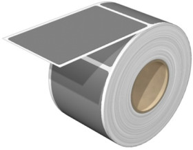 Polyester device marker, (L x W) 85 x 54 mm, gray, roll with 100 pcs, 2496760000