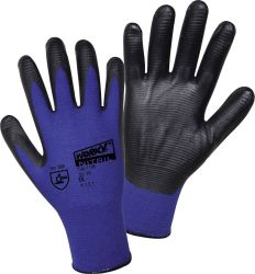 Rękawice robocze Leipold Doehle Nylon Super Grip Nitrile 1165-7, Rozmiar rękawic: 7, S, czarny, niebieski