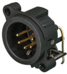XLR panel plug, 5 pole, gold-plated, plastic, NC5MAH