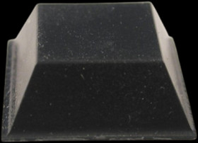 Enclosure feet, square, rubber, (H x Ø) 8 mm x 21 mm, black, for enclosure, 1421T4