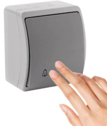 VIPLAST KOALA Przycisk Dzwonkowy Hermetyczny Popiel-Grafit