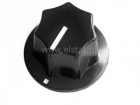 Gałka czarna ze znacznikiem oś=6mm; H=17mm