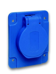 Gniazdo PK, niebieskie, 2p+PE, 10/16A, 250 V, niemieckie, IP54, podtynk. PKS61B