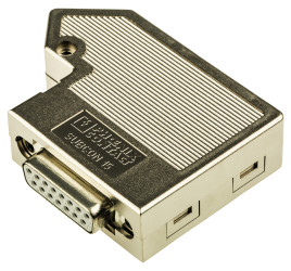 Złącze D-Sub 15-pinowe Żeński Kąt Proste Montaż na kablu raster 2.77mm