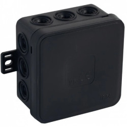 Puszka n/t CLICK, IP54, 12 przepustów, 75x75x41mm, czarna,OR-JB-13802/B