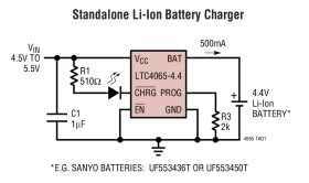 Standalone 750mA Li-Ion Battery Charger in 2 × 2 DFN