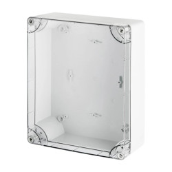 INDUSTRIAL Puszka hermetyczna n/t 313x253x115mm IP65 szara, pokrywa transparentna 2723-01