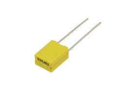 Kondensator; poliestrowy; MKT; 330nF; 63V; 5%; 5x7,2x10mm; 5mm; luzem; -40...+85°C; LDC; RoHS