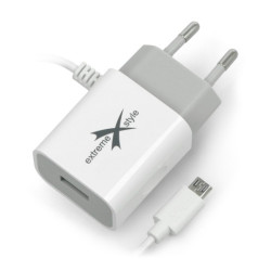 Zasilacz eXtreme Ampere ATCMU24W microUSB + USB 2,4A - biały