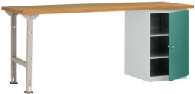System banków warsztatowych COMBI, model 8 z płytą wielowarstwową, szer. X gł. X wys. = 1500 x 700 x 840 mm Manuflex WC5