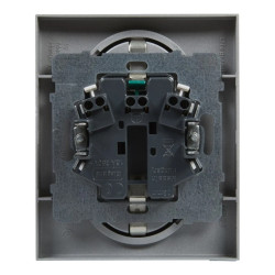 SUNO Gniazdo SCHUKO 2P+Z aluminium 16A 250V zaciski automatyczne z przesłoną (monoblok) 721326