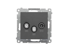 SIMON 55 Gniazdo antenowe SAT-SAT-RTV grafitowy mat TASK2.01/116 KONTAKT SIMON