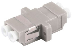 Fiber optic connector, LC socket to LC socket, OM1/OM2, multimode, ceramic, beige, BS07-60014