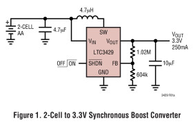 600mA, 500kHz Micropower Synchronous Boost Converter with Output Disconnect