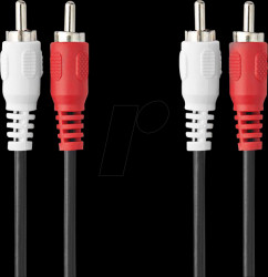 CAGL24200BK50 Nedis Stereo Audio Cable | 2x RCA Male | 2x RCA Male | Nickel Pl