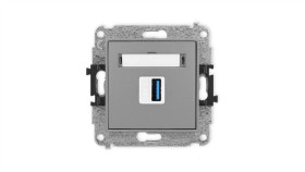 Icon Mechamizm Gniazda Pojedynczego Usb A-A 3.0 Szary Mat 27Igusb-5