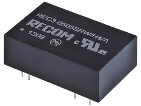 Przetwornica DC-DC, 3W, Uwe 4,5 → 9 V DC, Uwy 5V dc, Iwy 600mA, Recom Tak