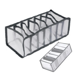 Organizer na bieliznę - 7 przegródek - wkład szuflady - składany - materiałowy