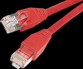 1.0m Cat.5e cable, red, network cable RJ45