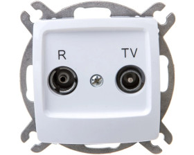 KARO Gniazdo antenowe RTV końcowe 2,5-3dB białe GPA-SK/m/00