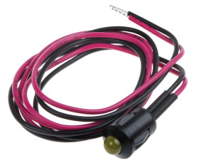 Lampka kontrolna do montażu panelowego 2V dc, Żółta 8mm LED Czarny Wyprowadzenia RS PRO