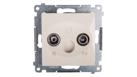 Simon 54 Gniazdo Antenowe Rd/Tv Przelotowe Kremowe Dap10.01/41