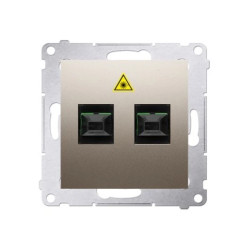 Simon 54 Gniazdo światłowodowe / optyczne podwójne złoty mat, metalizowany DGS2.01/44