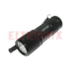 LATARKA LED 9 RĘCZNA ALUMINIOWA VIPOW CZARNA