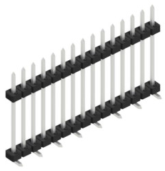 Pin header, 15 pole, pitch 2 mm, angled, black, SLY11SMD13315Z