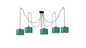 Lampa Wisząca Nowoczesna Abażur 5Xe27 Flow Green Long