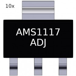10x AMS1117-ADJ stabilizator napięcia 1A ADJ reg.