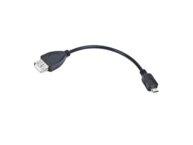 Kabel USB Micro(M) - USB-A(F) 2.0, OTG czarny OEM OEM-0006 /15cm/