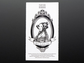 Ada Lovelace, large, oval black and white - Sticker