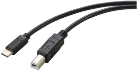 Renkforce Kabel USB USB 2.0 Złącze męskie USB-C®, Złącze męskie USB-B 2.00 m czarny ekranowanie RF-5720420