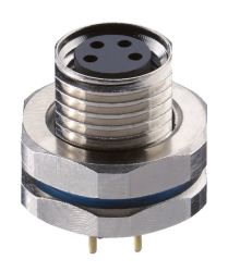 RKMHL 4/S 5,5 złącze M8, 4 stykowe, żeńskie, przykręcane od przodu nakrętką M10x1, styki lutowane do PCB, LUMBERG, 48978, RKMHL4