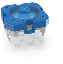 Short-stroke pushbutton, 1 Form A (N/O), 100 mA/35 V, unlit , actuator (blue, L 1.11 mm), 9.7 N, THT, 1.14.112.926/0000